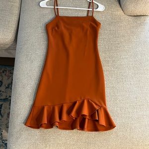 Burnt orange cocktail dress